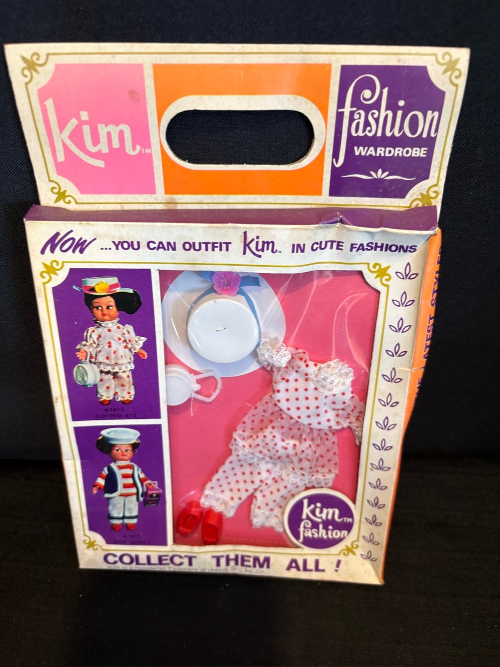 vintage 1960's Uneeda Kim Fashion Doll "dotted Sis " #1912 clothing set NOS